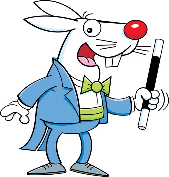 Zeichentrickfilm Kaninchen Magier — Stockvektor