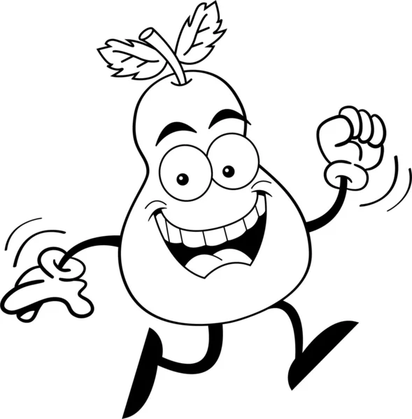 Cartoon running pear — Stock Vector