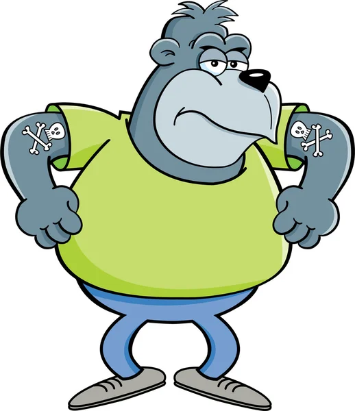 Cartoon boos gorilla — Stockvector