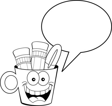 bir resim yazısı balon ile karikatür Kupası