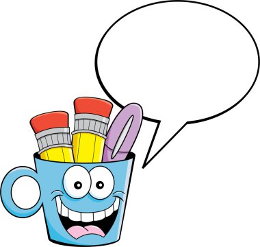 bir resim yazısı balon ile karikatür Kupası