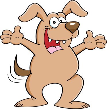 uzun kolları olan karikatür köpek