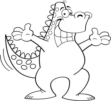 uzun kolları olan çizgi film dinozor