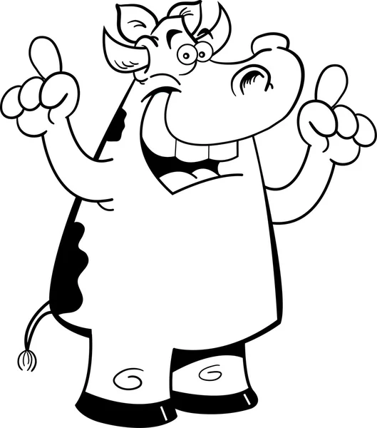 Cartone animato mucca con un'idea — Vettoriale Stock