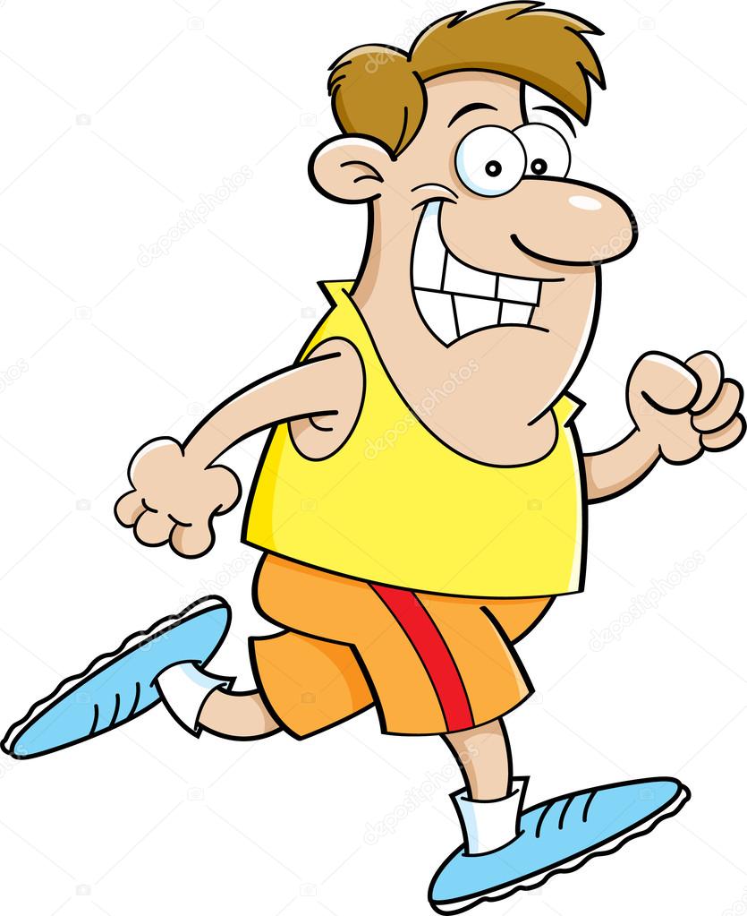 Cartoon man running