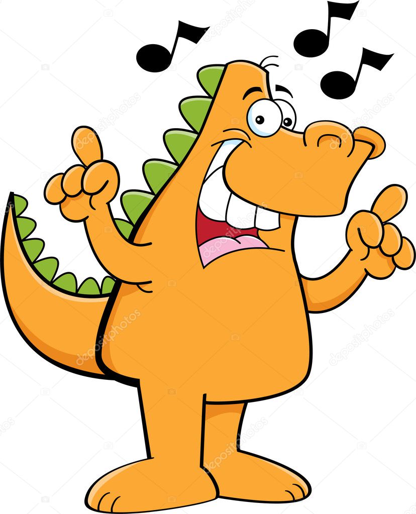 Cartoon Dinosaur Singing