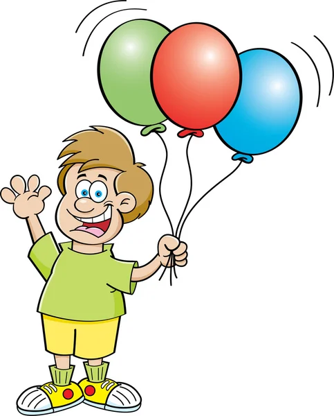 Chlapec hospodářství balóny — Stockový vektor