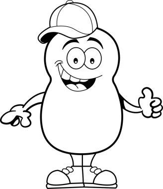 beysbol şapkası giyen karikatür patates