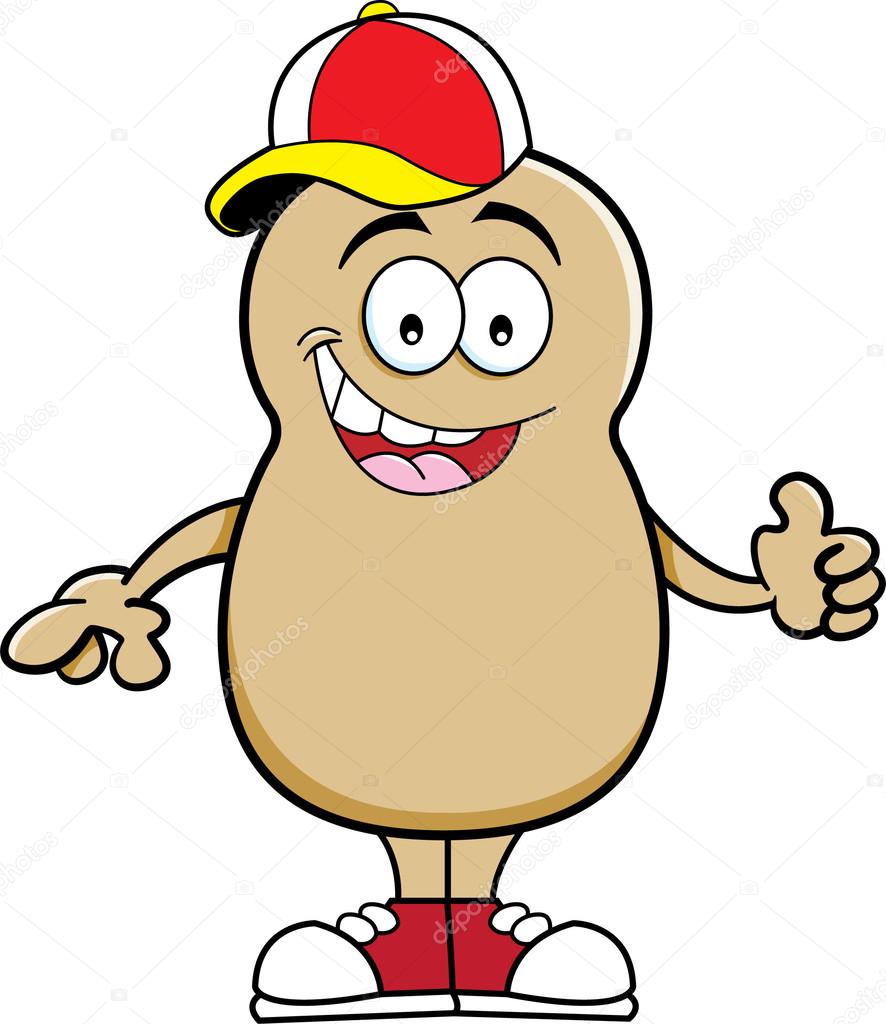 Cartoon potato wearing a baseball cap
