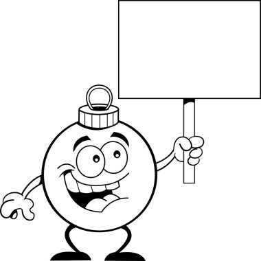 bir tabela holding karikatür süsleme.