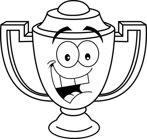 Coupe trophée sourire dessin animé — Image vectorielle