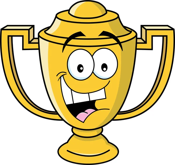 Cartone animato sorridente coppa trofeo — Vettoriale Stock