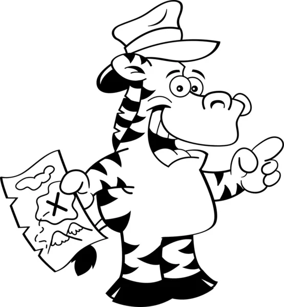 Desenhos animados zebra apontando — Vetor de Stock
