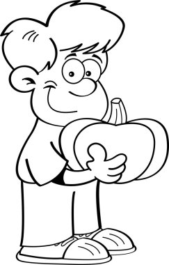 çizgi film çocuk balkabağı holding