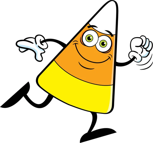 Cartoon Illustration Smiling Candy Corn Running Royalty Free Stock Illustrations