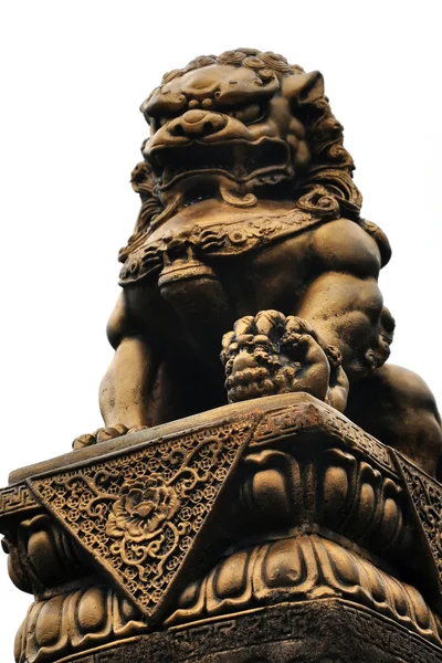 Female chinese lion statue — Stock Photo, Image