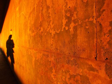 Rusty wall red light background clipart