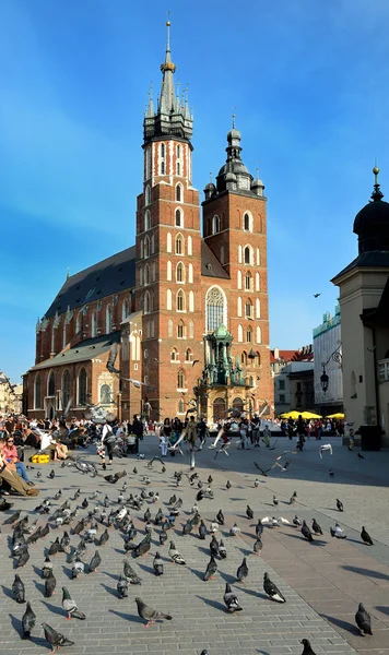 Mariacki-kyrkan cracow — Stockfoto