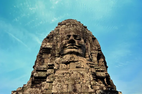 Face in bayon temple cambodia — Stock Photo, Image