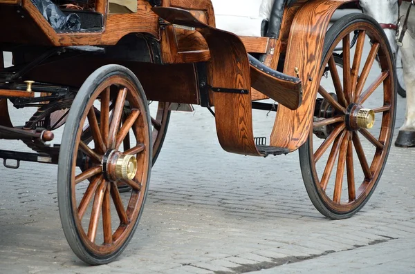 Wodden wheel cab in cracow — Stock Photo, Image