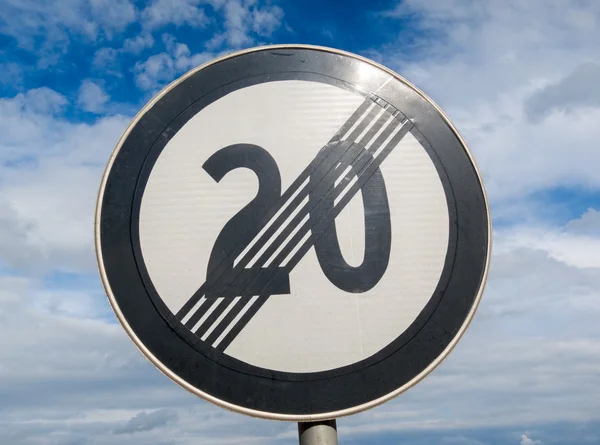 End of speed limit 20 — Stock Photo, Image