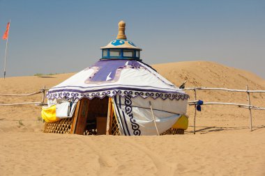 Mongolian Yurt in the Gobi Desert clipart