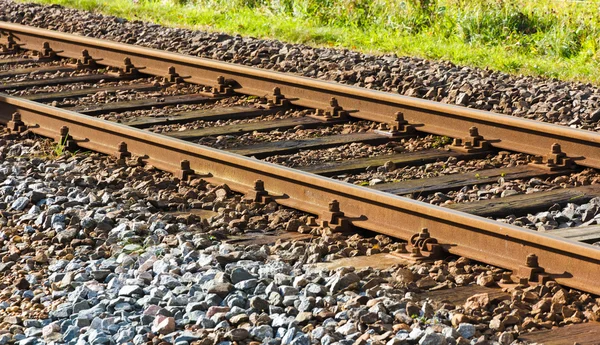 Ferrovia ao sol da tarde — Fotografia de Stock