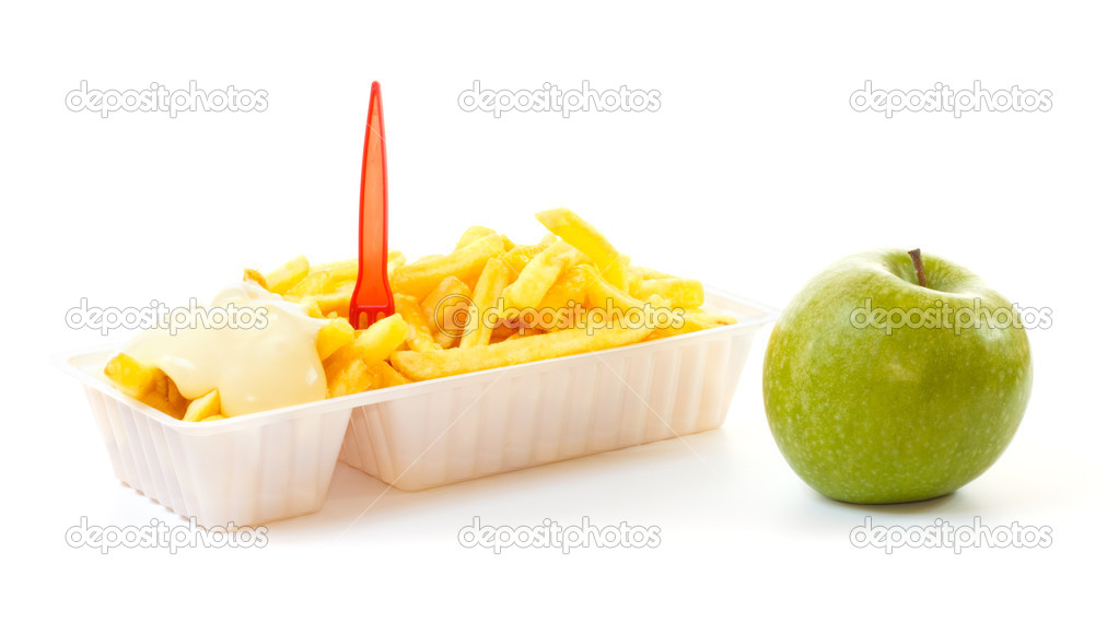 Choosing a healthy apple or an unhealthy portion of French fries