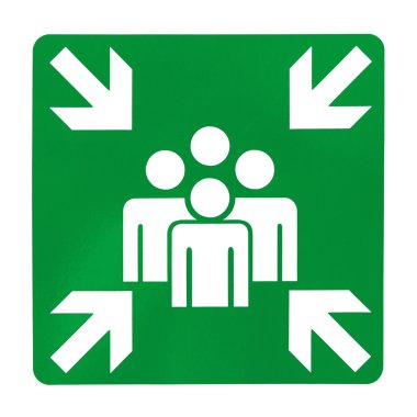 Green assembly point sign clipart
