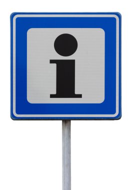 bir bilgi noktasını gösteren yol işaret