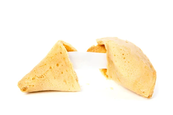 Opened fortune cookie without text — Stock Photo, Image