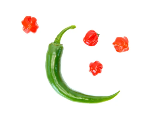 Two different kinds of peppers as the moon and the stars — Stock Photo, Image