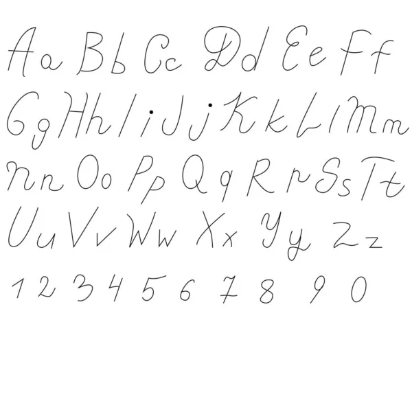 Оригінальний Латинський Шрифт Арабські Цифри Білому Фоні — стоковий вектор