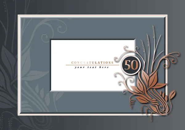 50esimo anniversario grigio — Vettoriale Stock