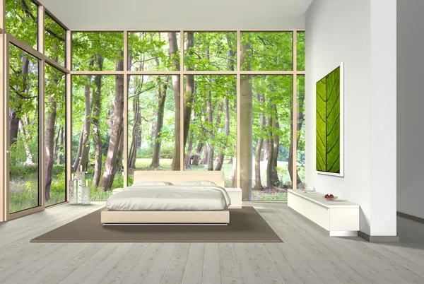 Camera da letto con bella vista — Foto Stock