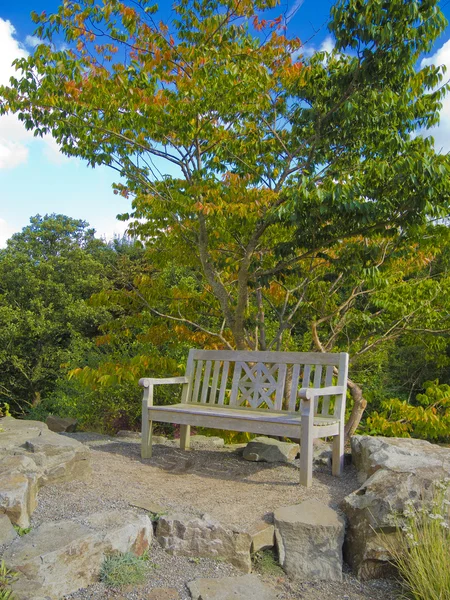 木製の庭のベンチ — ストック写真