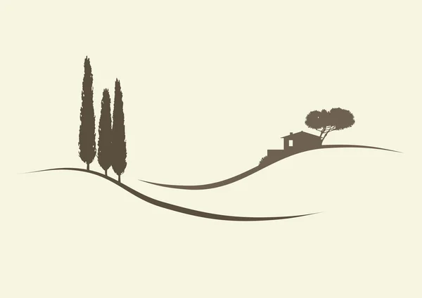 Cyprès et finca — Image vectorielle