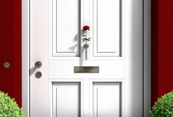 White welcome door — Stock Photo, Image