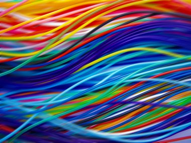 Multicolored cables background