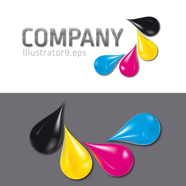 Cmyk gotas logo — Archivo Imágenes Vectoriales