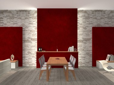 Modern yemek odası.