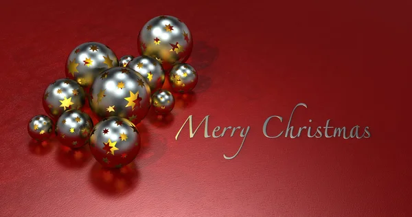 Christmas balls with ruby background — Stock Photo, Image