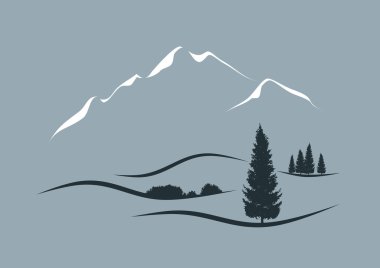 Alpine landscape clipart