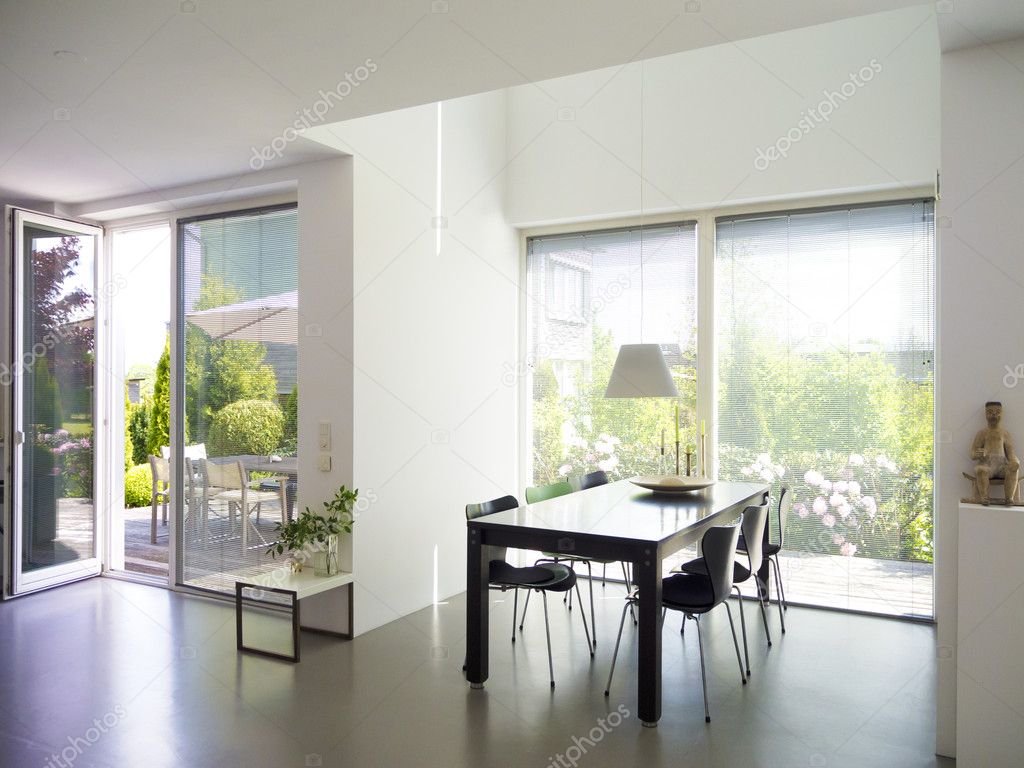 Dining room with french windows