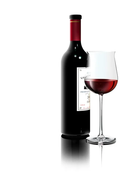 Red wine on white background — Stock Photo, Image