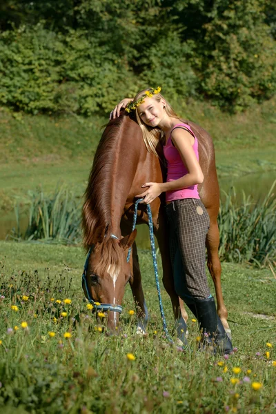 Romantický rider dívka Stock Obrázky