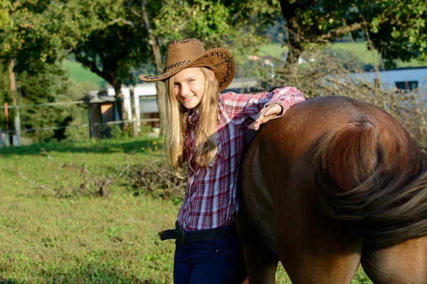 Cowboy Reitergirl — Stock Photo, Image