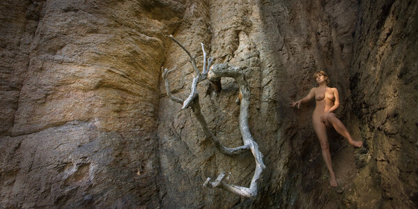 naked woman in the canyon
