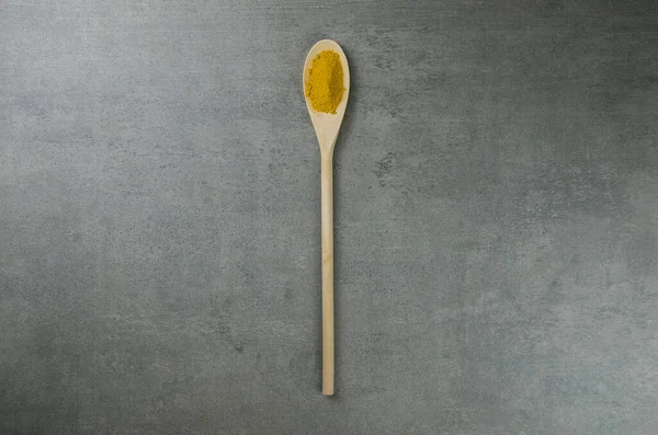 Turmeric Spice Wooden Spoon — Stock Photo, Image