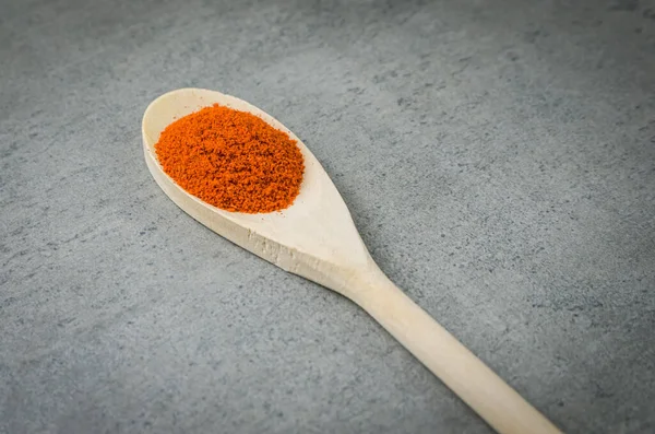 Paprika Spice Wooden Spoon — Stock Photo, Image